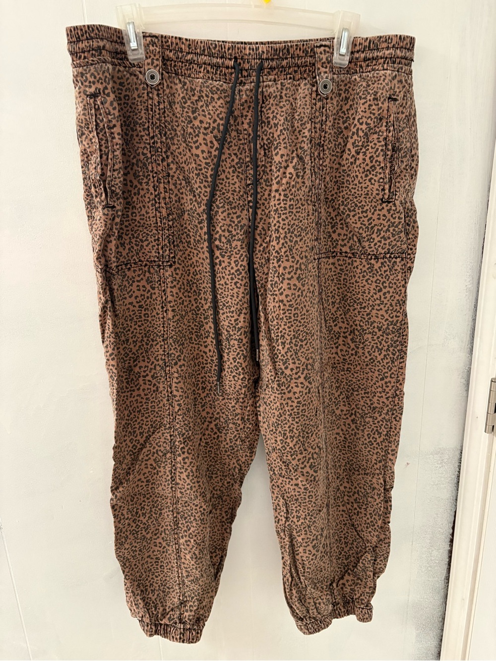 Knox Rose Brown Leopard Print Joggers with Drawstring